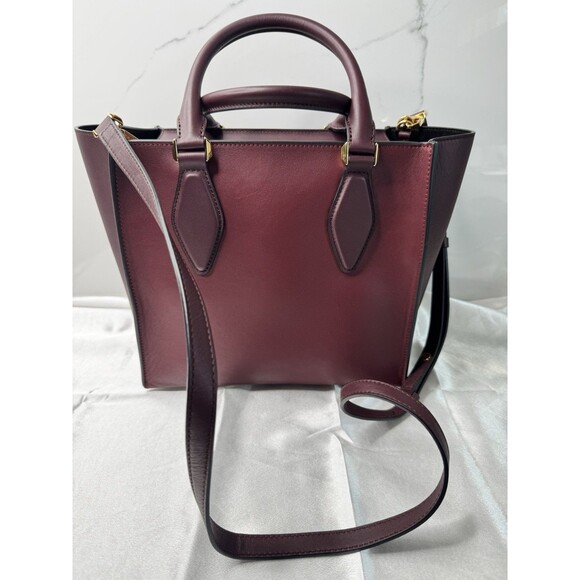 Michael Kors Collection GRACIE Tote Burgundy Leather + Python Embossed Wallet - Picture 9 of 16